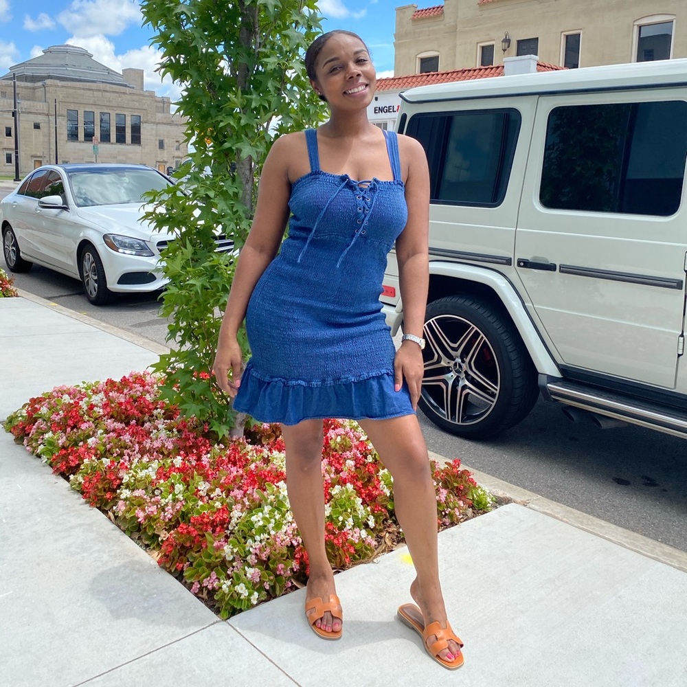 Aeropostale Denim Ruffle Dress